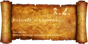 Kulcsár Levente névjegykártya
