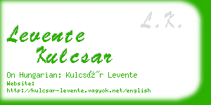 levente kulcsar business card